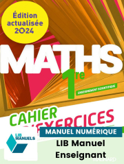 Maths 1re Enseignement scientifique (Ed.num.2024) - Cahier d'activités - LIB manuel numérique enseignant